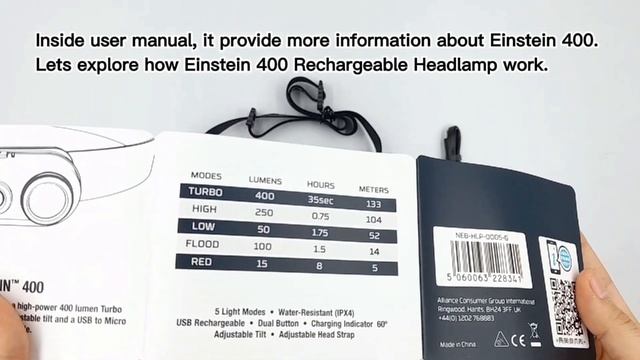 NEBO UNBOXED - NEBO EINSTEIN 400 - Rechargeable 400 Lumen Headlamp - Compact and Lightweight смотреть онлайн
