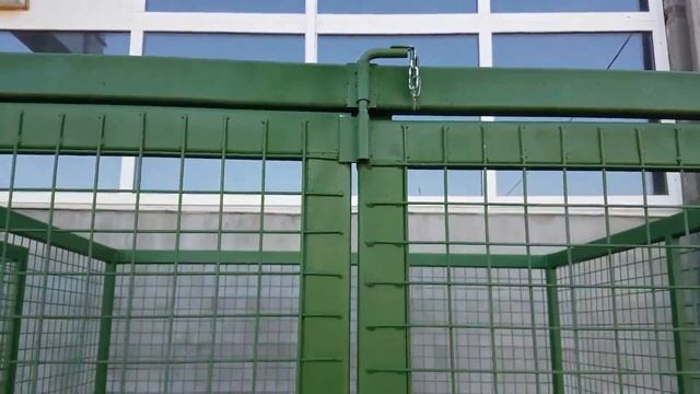 Тележка с сетчатыми бортами под ТБО смотреть онлайн