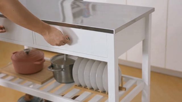 Sobuy Kitchen trolley | Kitchen storage trolley | Kitchen trolley cart | Serving trolley | FKW47-W смотреть онлайн