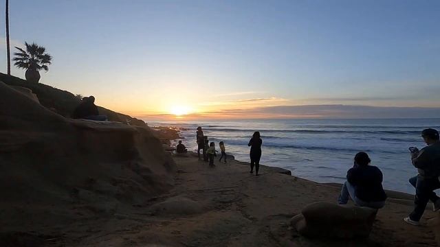 Sunset at La Jolla Cove, San Diego, California, US. смотреть онлайн