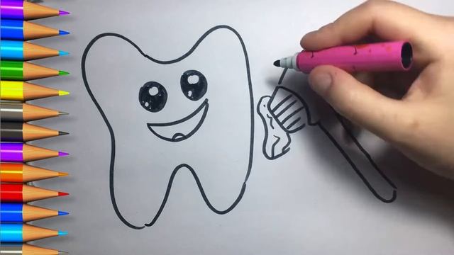 как нарисовать зуб с детьми смотреть онлайн