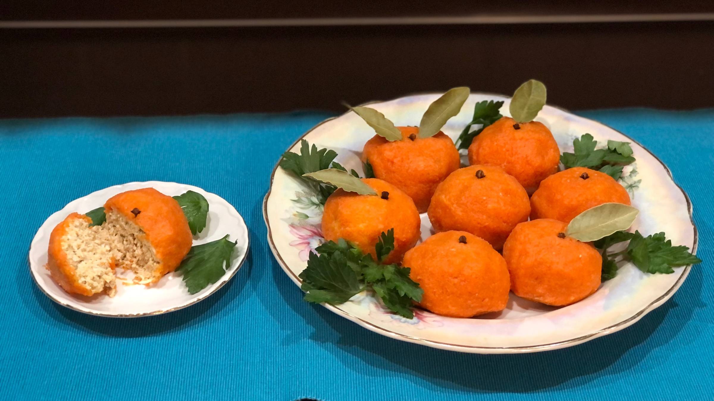 Новогодний салат-закуска "Мандарины". Вкусное украшение праздничного стола. смотреть онлайн