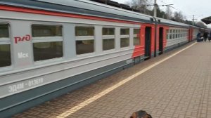 ЭД4М-0136 делает свою остановку на станции Кратово, ЭП20-058 едет мимо