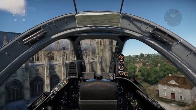 Harrier GR.1 VTOL Landing in Canterbury Cathedrals courtyard - Cockpit View смотреть онлайн