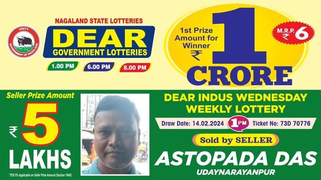 DEAR LOTTERY SAMBAD LIVE 1PM LIVE DRAW 15-02-2024 смотреть онлайн