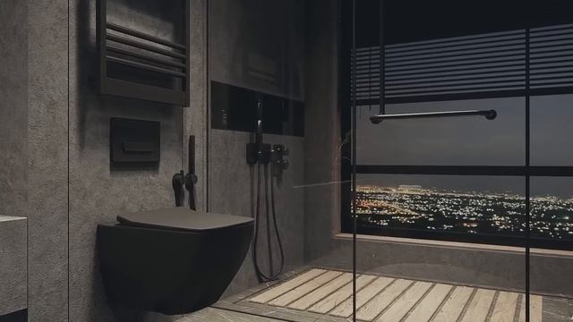 Black Bathroom Interior Design _ Lumion Animation смотреть онлайн