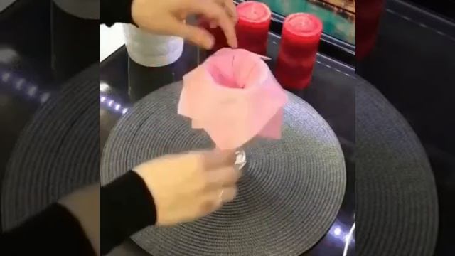 🌹 Замечательное оформление стола при помощи стакана и салфеток! 😉 смотреть онлайн
