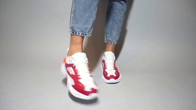 Nike M2K Tekno SE Hyper Crimson White AV4221-800 on feet смотреть онлайн