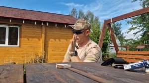 Отделка бани из бруса. Немного о трещинах и зимнем лесе.