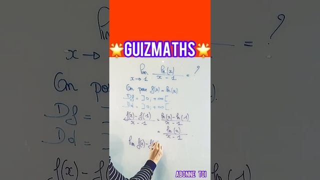 CALCUL DE LIMITE DE Ln(x)/(x-1) En 1