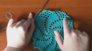 Салфетка крючком  для начинающих. Мой первый МК. Часть 3 из 4. Ряды 13-16