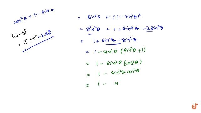 For all real value of `theta` , `A=sin^2theta+cos^4theta` смотреть онлайн