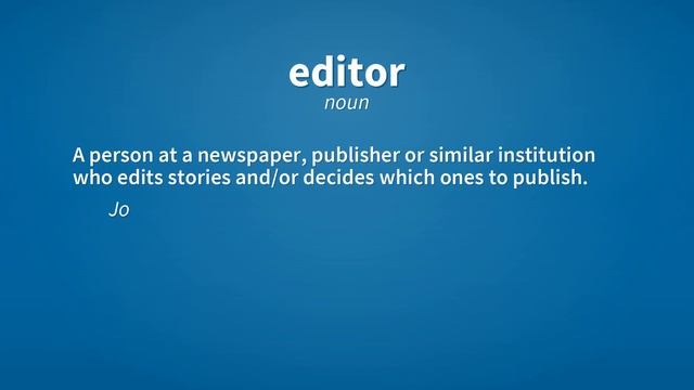 Editor | Meaning of editor смотреть онлайн