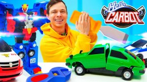 Трансформеры Карботы в Автомастерской Федора - собираем машинки в роботов! Видео про игрушки