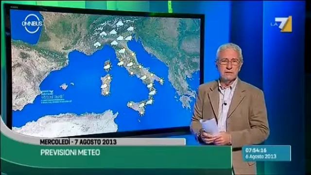 Le previsioni del tempo di martedì 6 agosto 2013 смотреть онлайн