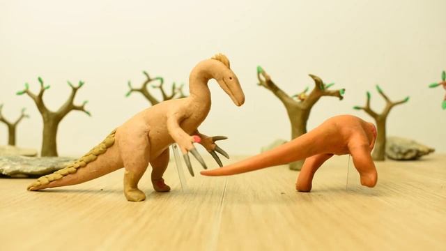 Therizinosaurus Vs Tarbosaurus | Clay Dinosaur Fight