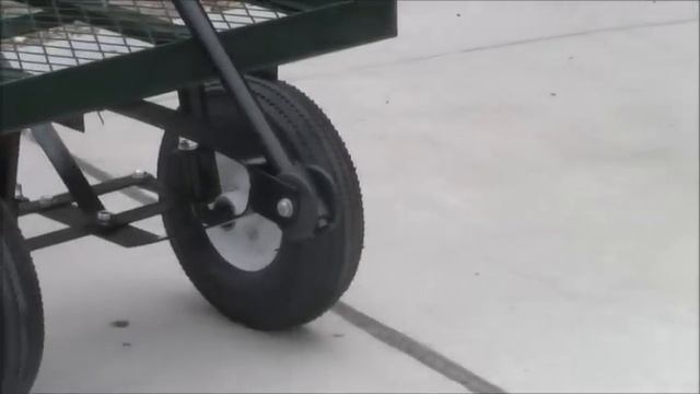 Heavy Duty 1000lbs Garden Nursery Wagon Cart 38" x 20" w/ 10" Pneumatic Tires смотреть онлайн