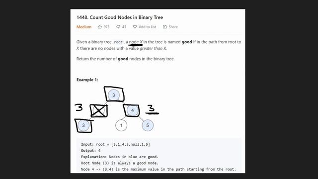 10 - Leetcode 1448: Count Good Nodes in Binary Tree (RU) смотреть онлайн