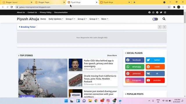 Galaxy Theme Blogger Customization | Blogger theme 2021 | With Dark Mode | Mr Programmer смотреть онлайн