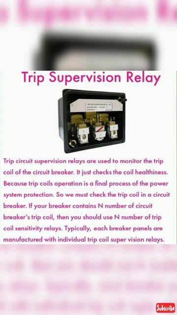 Trip Circuit Supervision Relays смотреть онлайн
