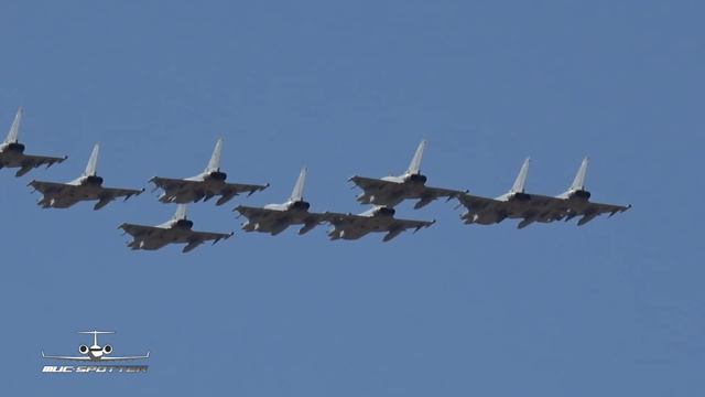 9 ship Eurofighter Typhoon Flypast from the Royal Air Force at RAF Fairford RIAT 2018 AirShow смотреть онлайн