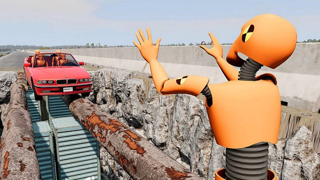 Автомобили против гигантской ямы #2 | BeamNG.Drive |Бемиджи| смотреть онлайн