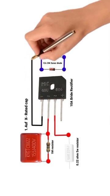220v AC to 12v DC circuit without transformer #circuit #electronic_project #electric#الکتریکی#craf смотреть онлайн