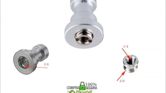 Adaptador Trípode 1/4 - 3/8 Gopro Tornillo Rosca Zapata Flash смотреть онлайн