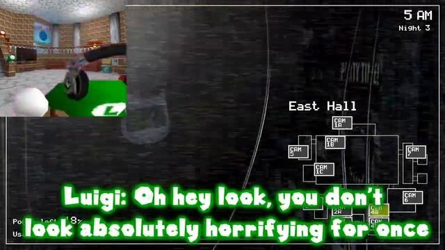 Луиджи играет FIVE NIGHTS AT FREDDYS первая часть #luigi