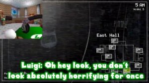 Луиджи играет FIVE NIGHTS AT FREDDYS первая часть #luigi