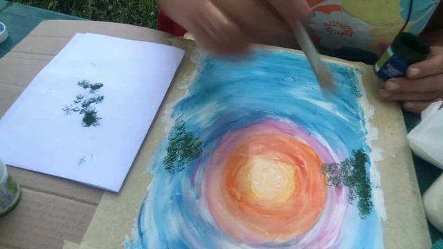 How to draw dawn with gouache step by step смотреть онлайн
