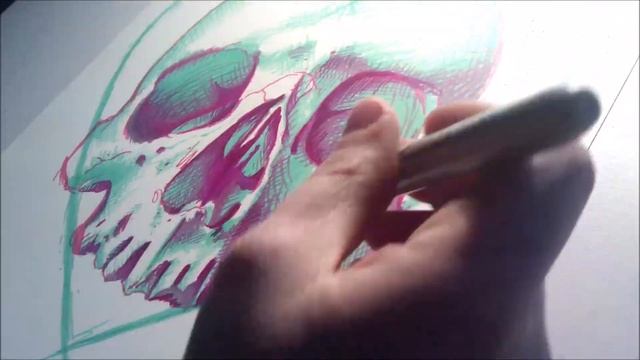 Neon Death 3 - Timelapse Sharpie Drawing of a Pop Art Skull By Carissa Rose - Speed Drawing смотреть онлайн