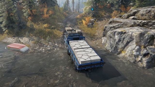 TATRA тащит бетонные плиты по бездорожью | SnowRunner | Грузим металлические балки смотреть онлайн