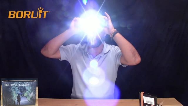 YHX-1423 BORUiT New High Power LED Headtorch Type C 18650 Battery Rechargeable Green Light Headlamp смотреть онлайн