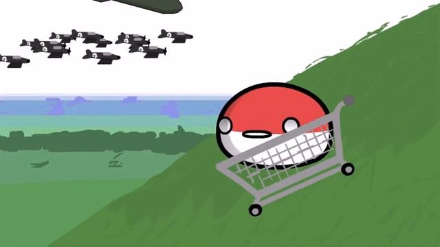 Польша катается на тележке | Анимация Countryballs смотреть онлайн