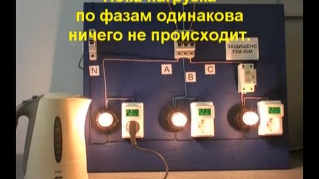 Наглядное ВИДЕО обрыва нуля | Защита от перенапряжения смотреть онлайн