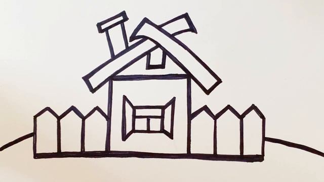 Как нарисовать ДОМИК? Мультик раскраска для детей. Рисование смотреть онлайн