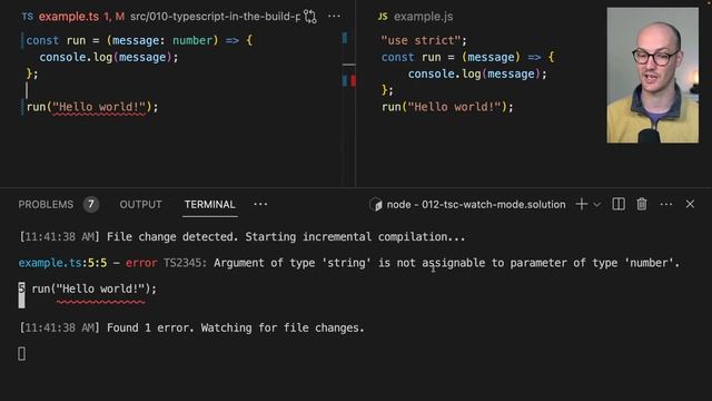 012 Use tsc's Watch Mode to Automatically Compile TypeScript Files смотреть онлайн