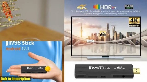 Upgrade Your Entertainment with Ultra HD TV98 TV Stick Android 12.1 4K Smart Android TV Box!