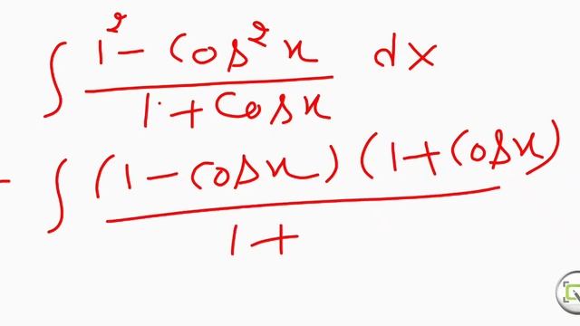 integrate sin^2(x)/ 1+cosx смотреть онлайн