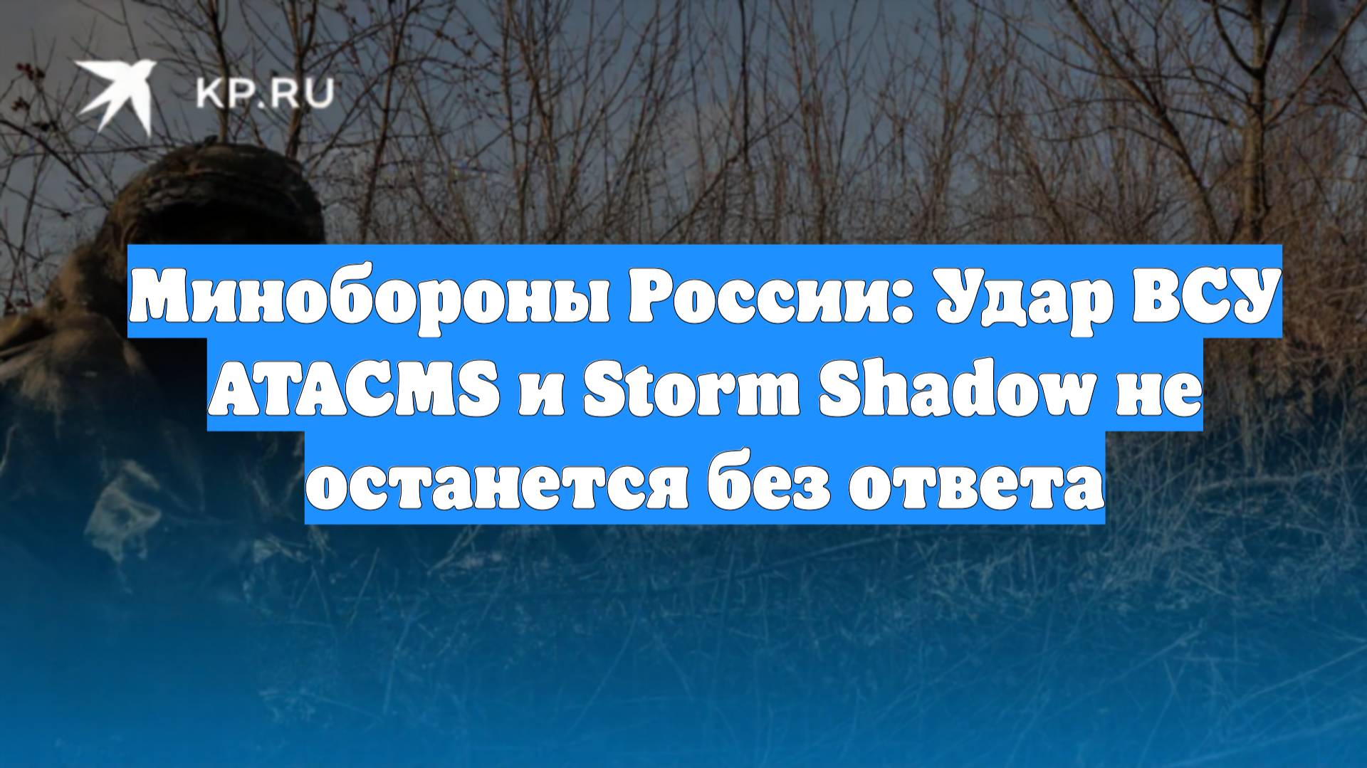 Минобороны России: Удар ВСУ ATACMS и Storm Shadow не останется без ответа