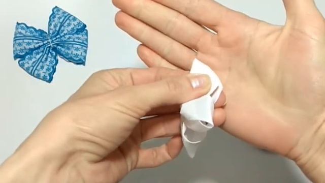 Бантик бабочка из репсовых лент и кружева МК Наталья Кваша смотреть онлайн