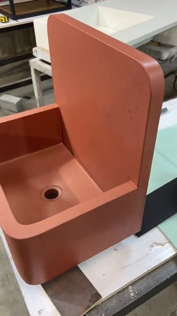 Раковина "Англия" из бетона в терракотовом цвете смотреть онлайн