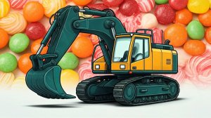 ПЕСЕНКА ПРО ЭКСКАВАТОР | мультик для детей и малышей про рабочие машинки. Мультфильм экскаватор.