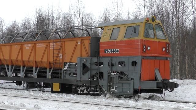 Снегоочиститель ПСС1К - 023 на ст.Янисъярви, март 2024 года смотреть онлайн