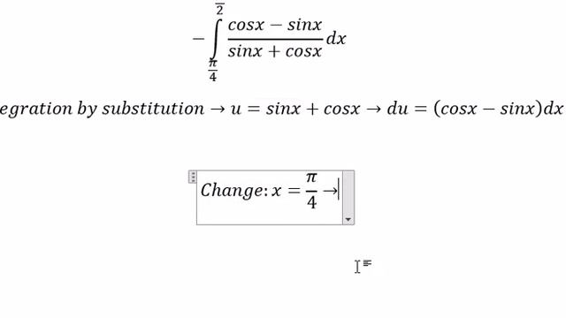 Integral of (sinx-cosx)/(sinx+cosx) dx - Da Nang University - Đại học Đà Nẵng - 2000 - Substitution смотреть онлайн