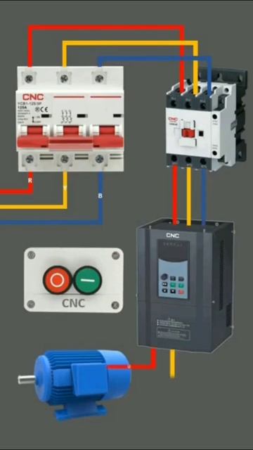 three phase motor connected with VFD pole MCB and contactor смотреть онлайн