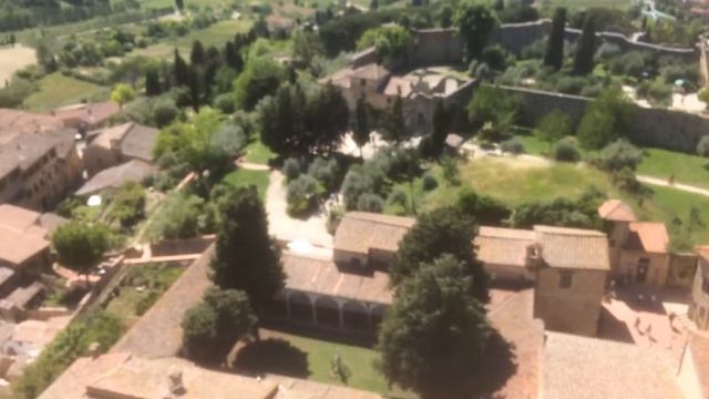 San Gimignano 2016 Torre Grossa with old Barracks view смотреть онлайн