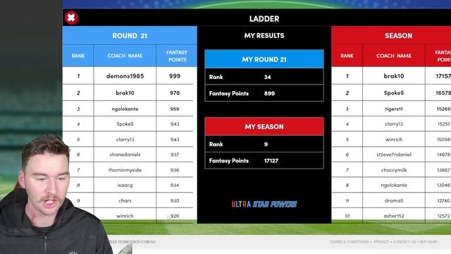RIDICULOUSLY CLOSE! ROUND 21 TEAMCOACH REVIEW! смотреть онлайн