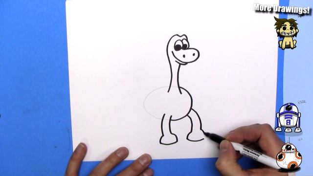 How to Draw Cute Cartoon Arlo from The Good Dinosaur - EASY Chibi - Step By Step - Kawaii смотреть онлайн